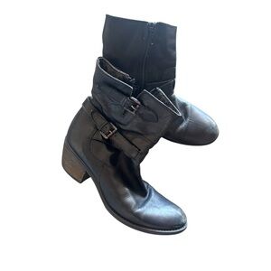 Women's Black Leather Ankle Boots